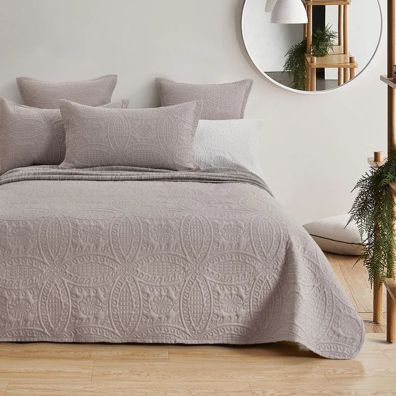 Lisbon Quilted Embossed Coverlet Set (3Pcs) - Queen/Double