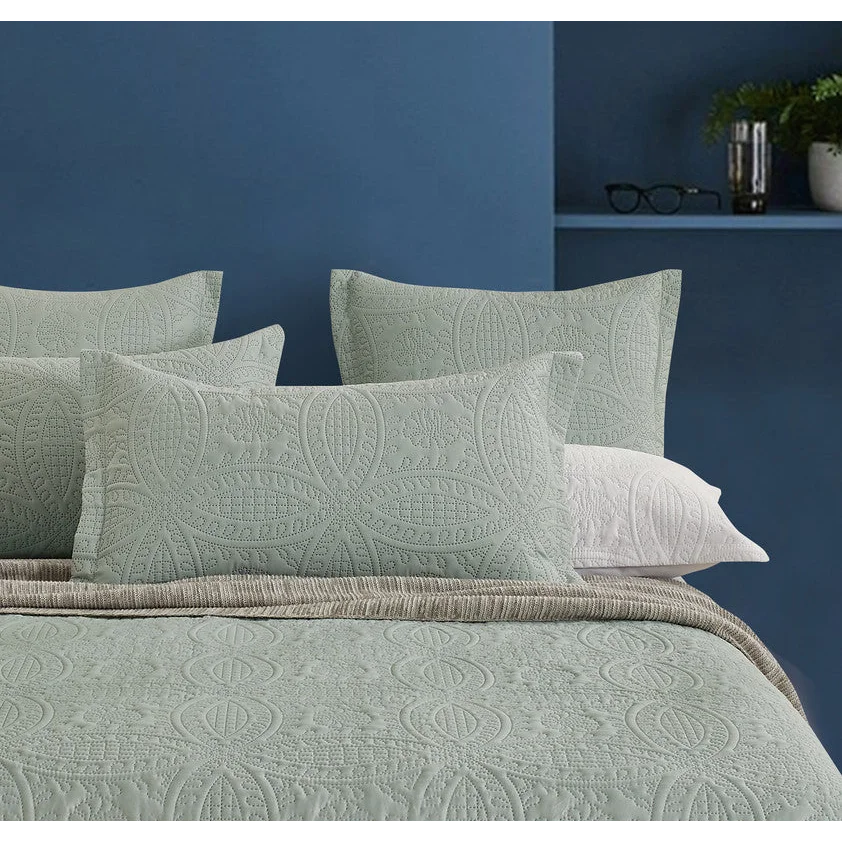 Lisbon Quilted Embossed Coverlet Set (3Pcs) - Queen/King