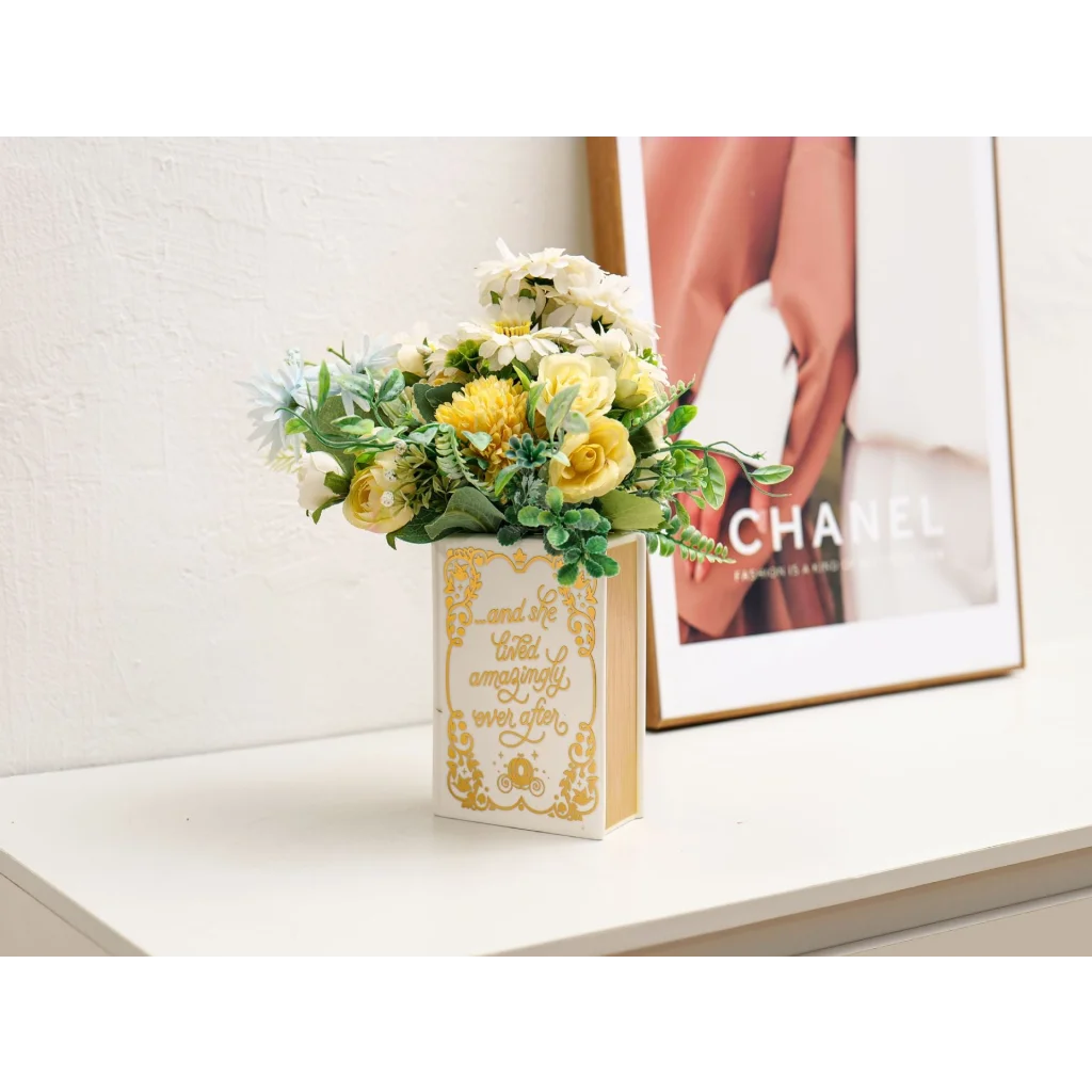Literary Book Vase - Creative Ceramic Planter & Desk