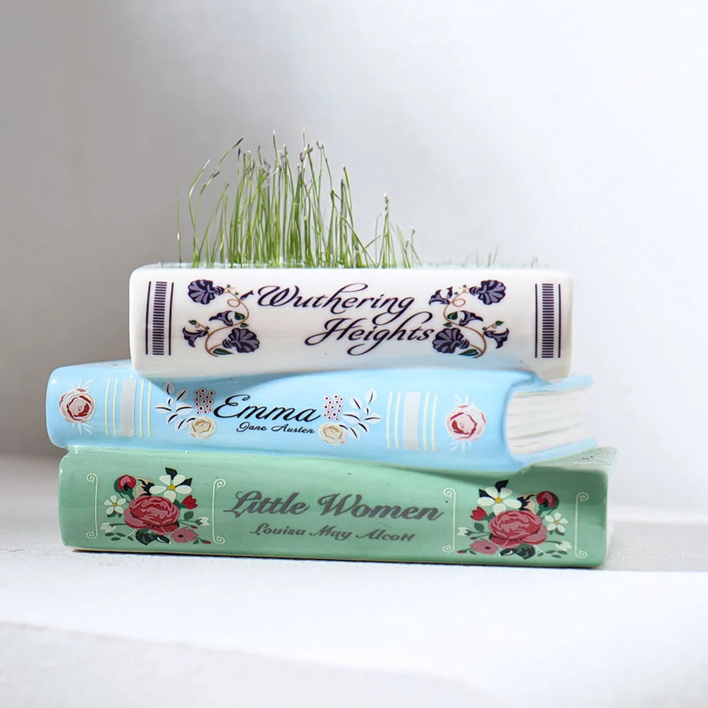 Literary Book Vase - Creative Ceramic Planter & Desk