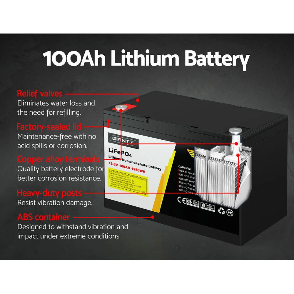 Lithium Iron Battery 100AH 8V Deep Cycle 4wd Camping