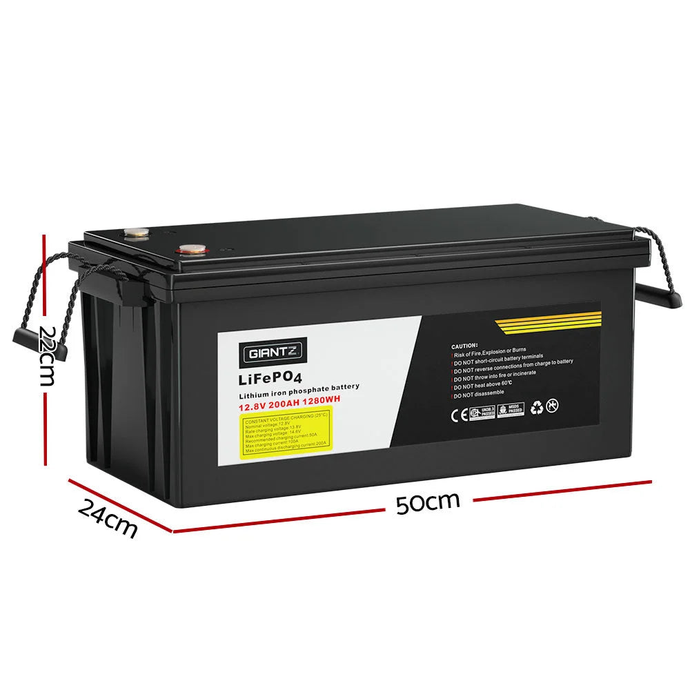 Lithium Iron Battery 200AH 12.8V LiFePO4 Deep Cycle for 4WD