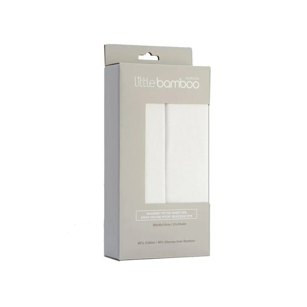 Little Bamboo Jersey Fitted Sheet Bassinet Size - Set of 2