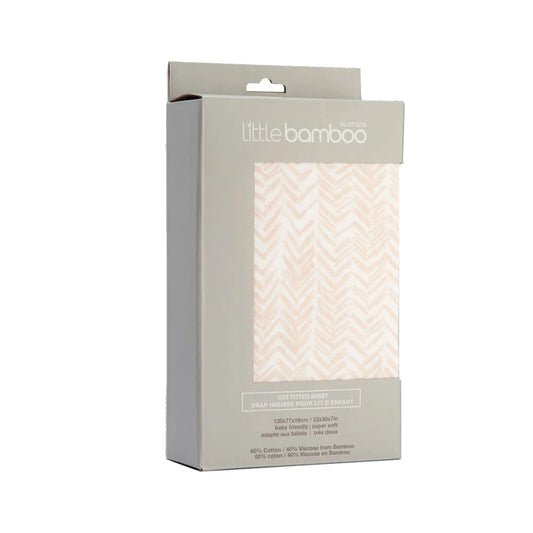 Little Bamboo Jersey Fitted Sheet Cot Size - Herringbone