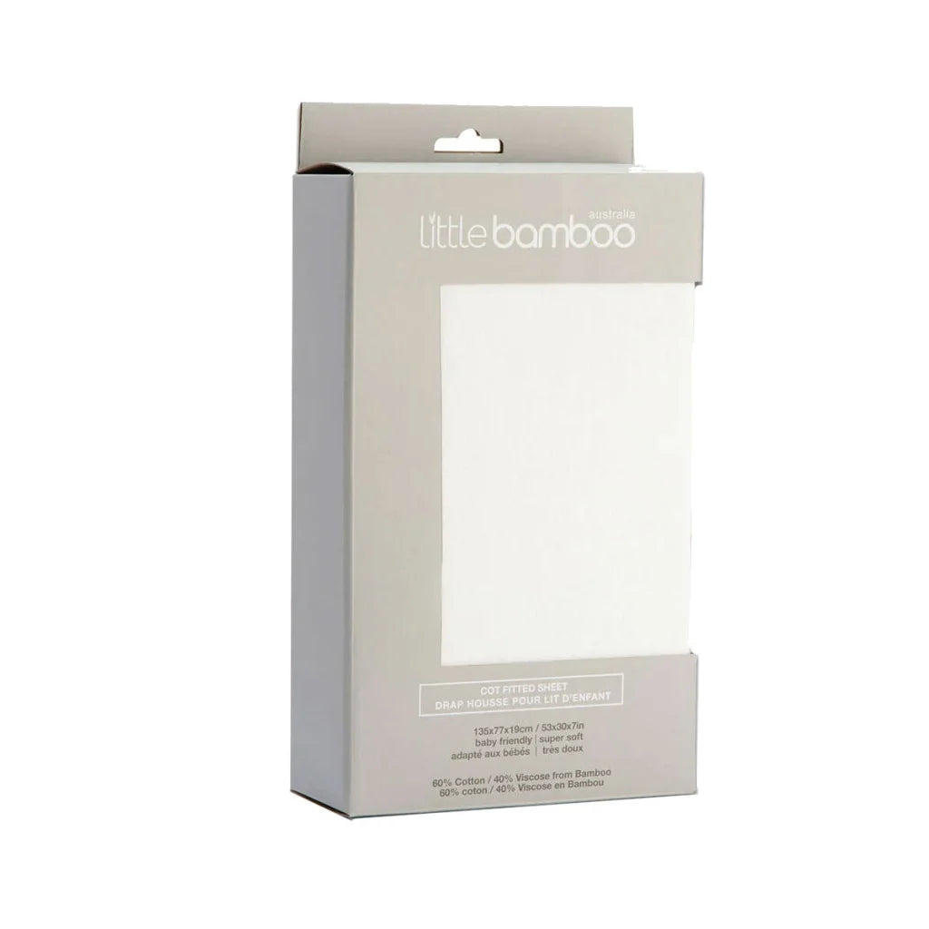 Little Bamboo Jersey Fitted Sheet Cot Size - Natural - Pet