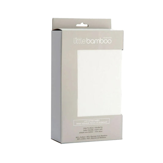 Little Bamboo Jersey Fitted Sheet Cot Size - Natural - Pet
