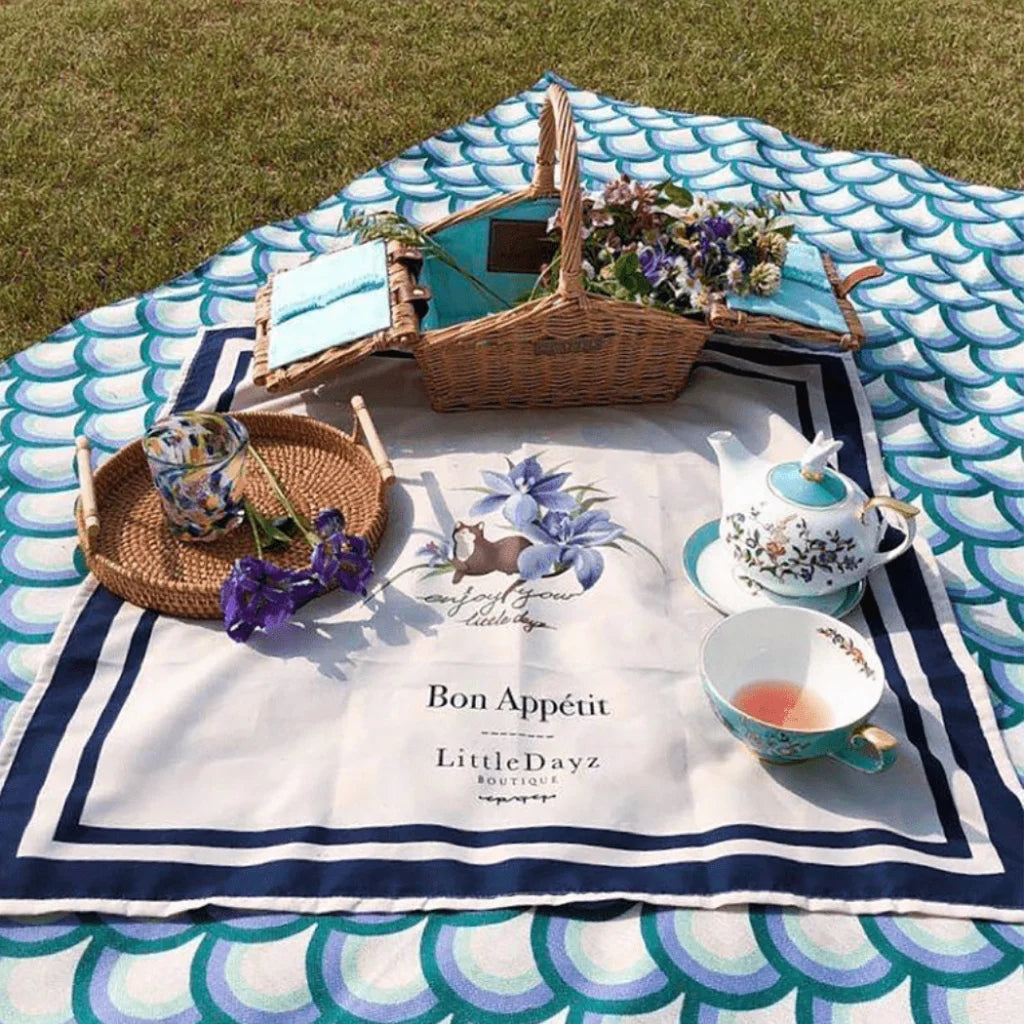 Little Dayz Boutique Emerald Cotton Picnic Mat 195*145-1973194210362396673