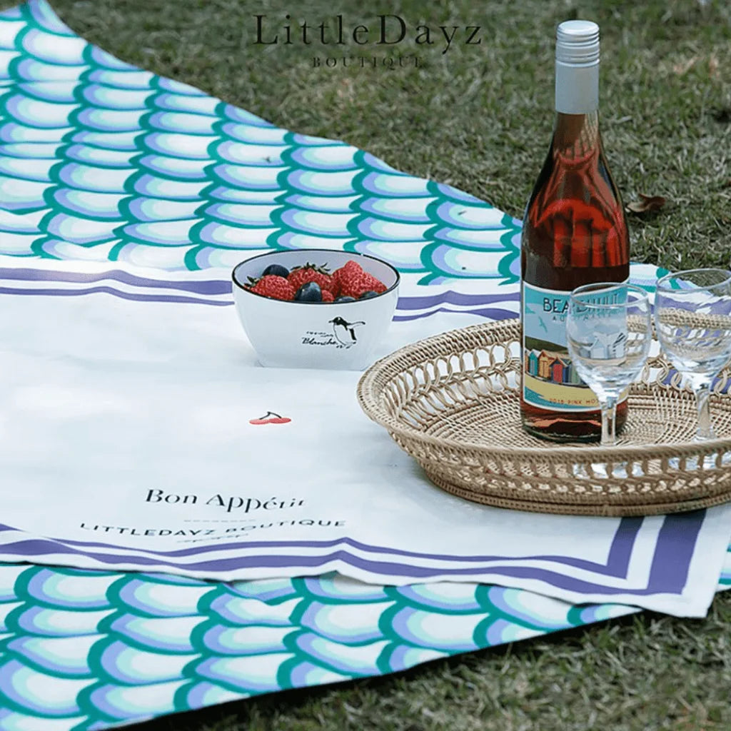 Little Dayz Boutique Emerald Cotton Picnic Mat 195*145-1973194210362396674