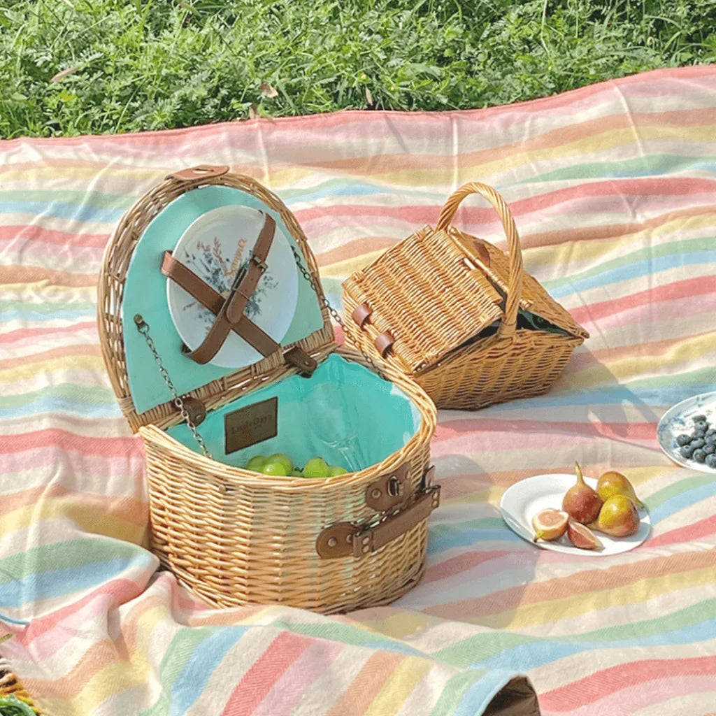 Little Dayz Boutique  Semi Round Picnic Basket-1973194210173652995