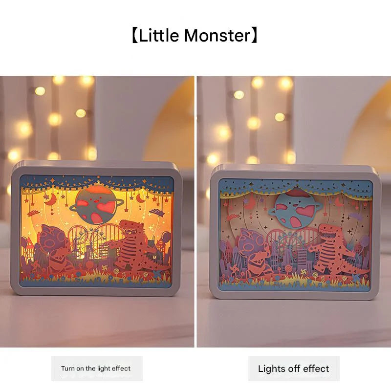 Little Monsters 3D Paper Carving Night Light - USB