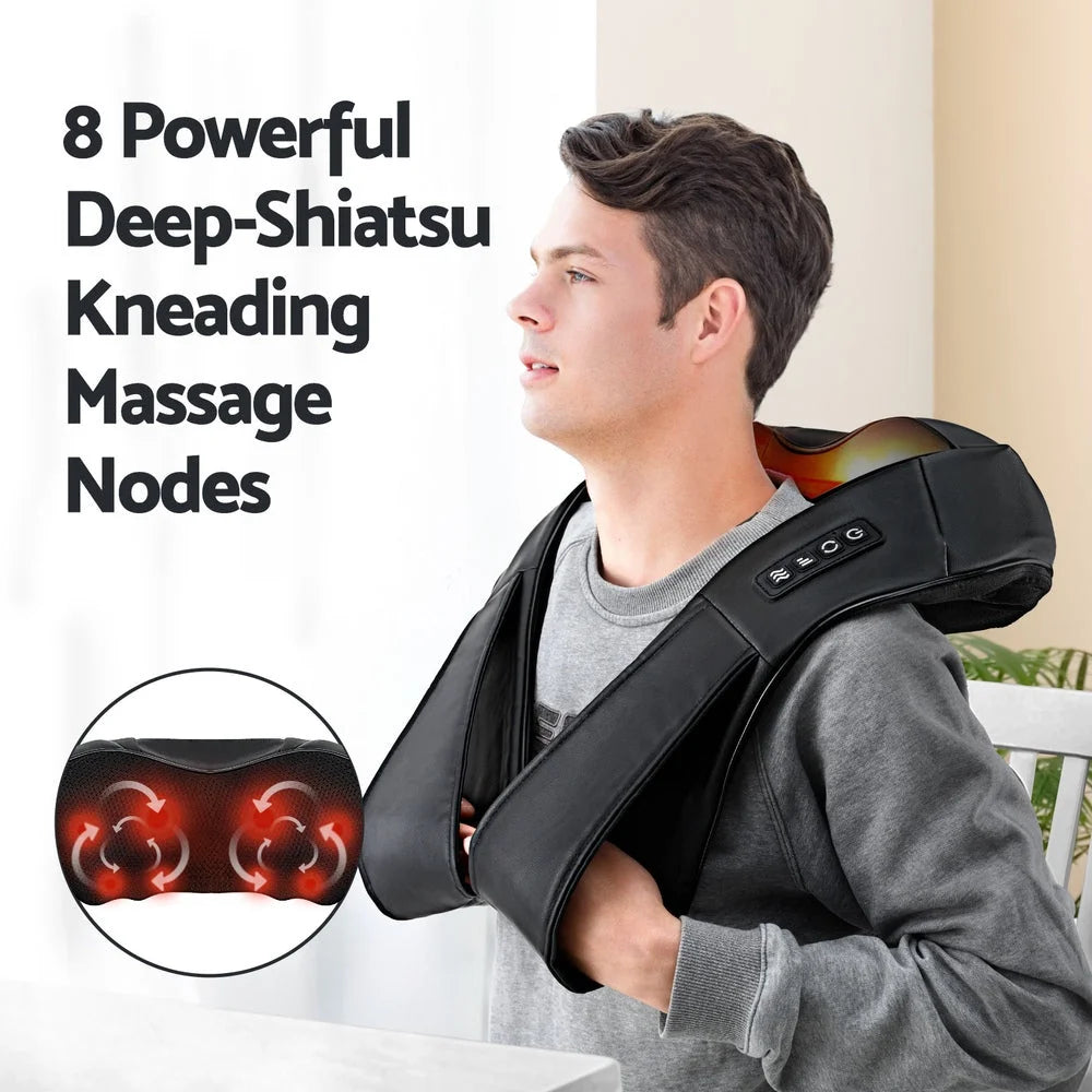 Livemor 8 Massage Nodes Neck Massager Heated - Health &