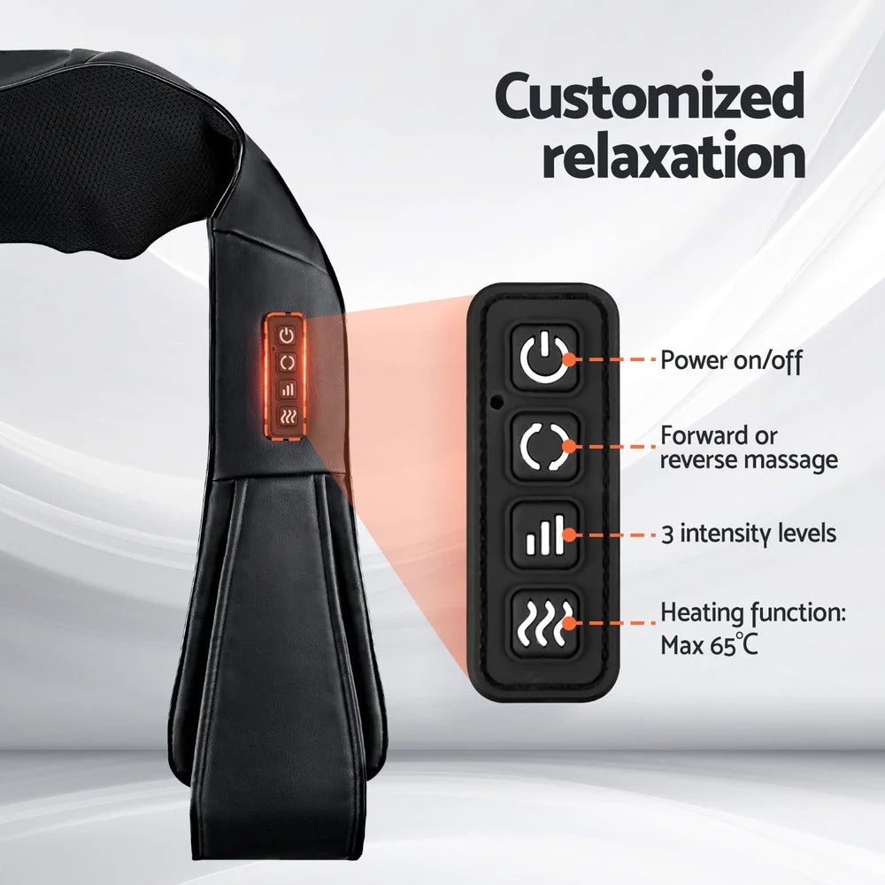 Livemor 8 Massage Nodes Neck Massager Heated - Health &