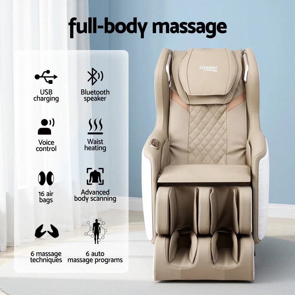 Livemor Massage Chair Electric Recliner Home Massager 3D