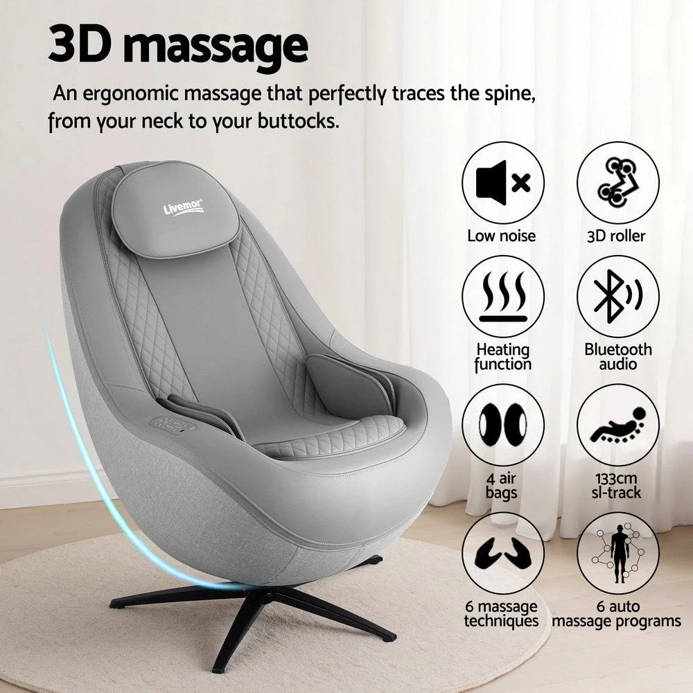 Livemor Massage Chair Electric Recliner Home Massager 3D