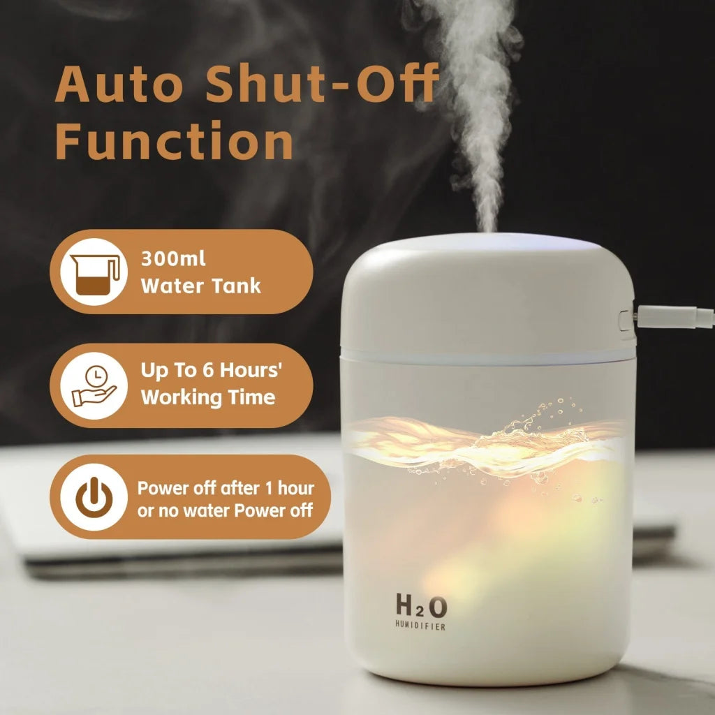 Living Today Mini LED Ultrasonic Humidifier 300ml appliances