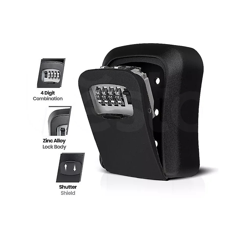Lock Box Key Safe 4 Combination Outdoor Security Wall