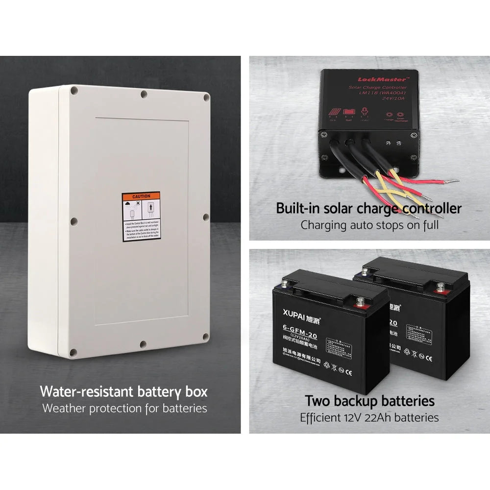 Lockmaster Automatic Sliding Gate Opener Kit 40W Full Solar