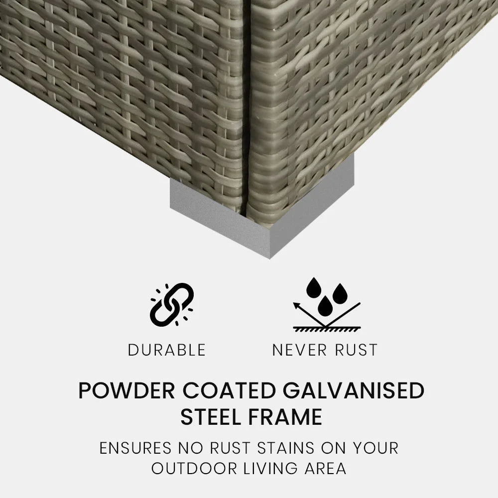 LONDON RATTAN 1 Seater Outdoor Ottoman Modular Wicker