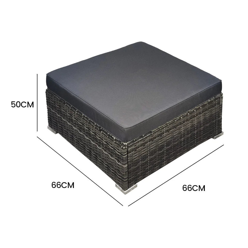 LONDON RATTAN 1 Seater Outdoor Ottoman Modular Wicker