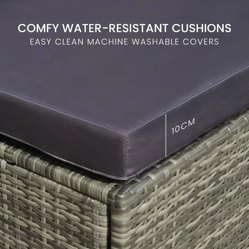 LONDON RATTAN 1 Seater Outdoor Ottoman Modular Wicker