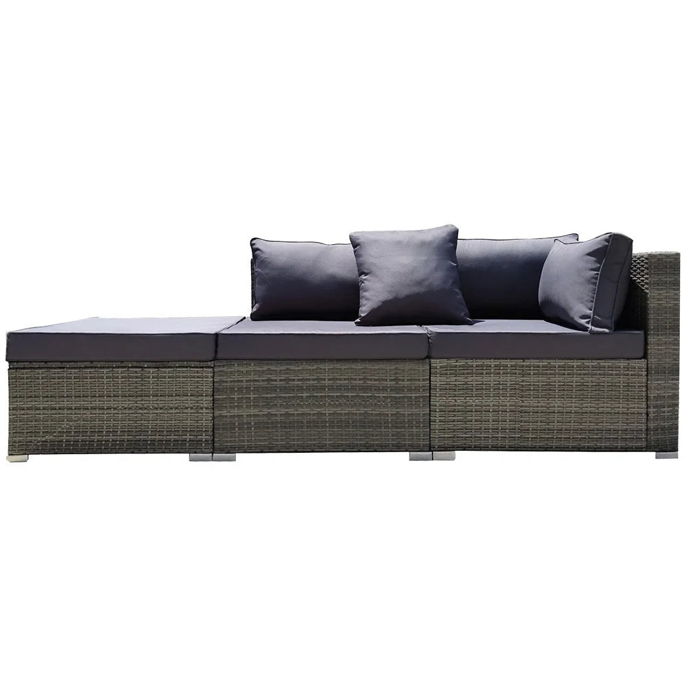 LONDON RATTAN 3 Seater Modular Outdoor Lounge Setting incl.