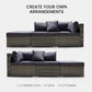 LONDON RATTAN 3 Seater Modular Outdoor Lounge Setting incl.