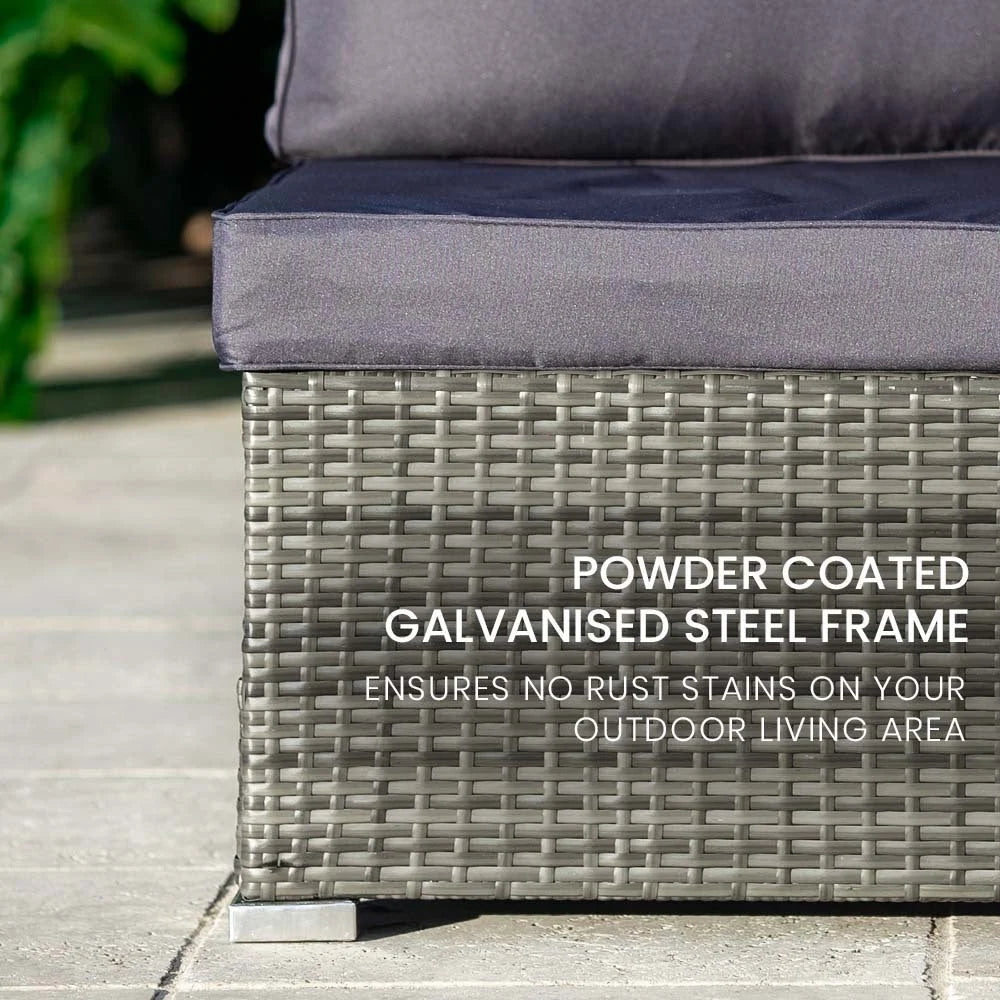 LONDON RATTAN 4 Piece 3 Seater Modular Outdoor Lounge