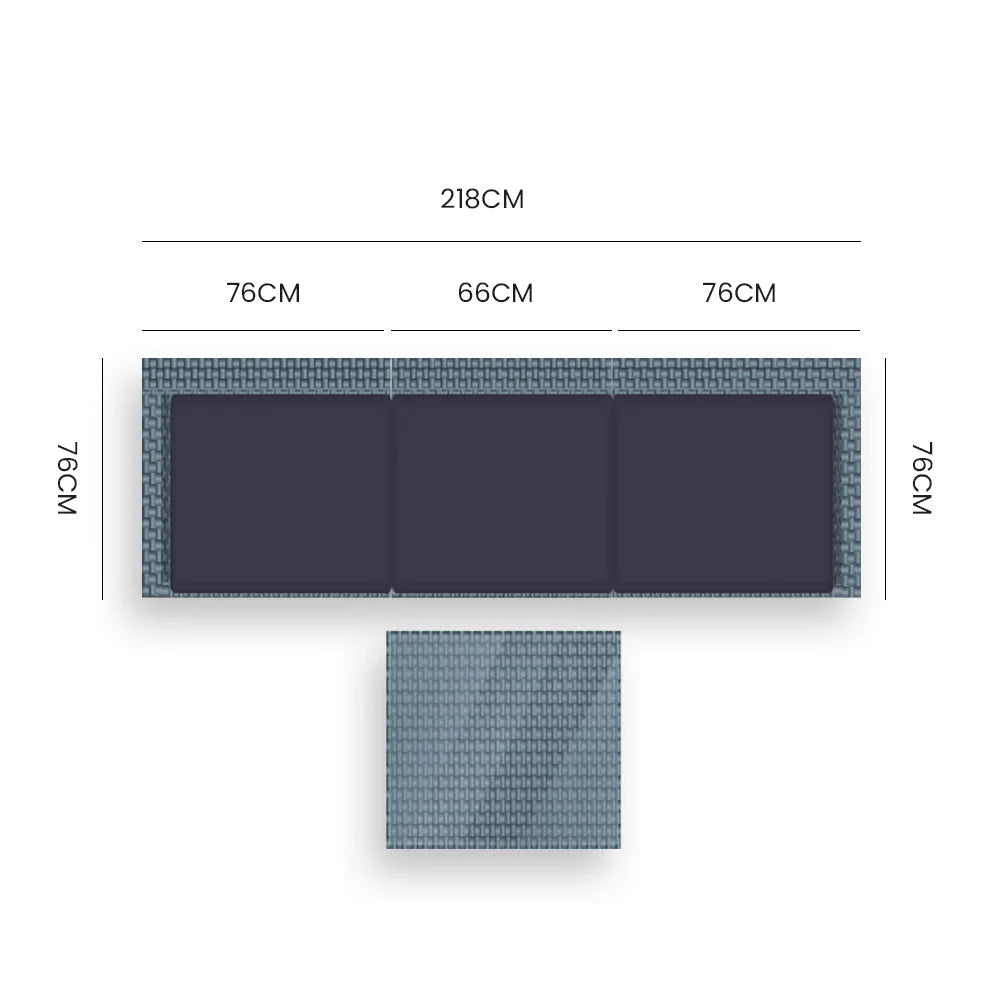 LONDON RATTAN 4 Piece 3 Seater Modular Outdoor Lounge