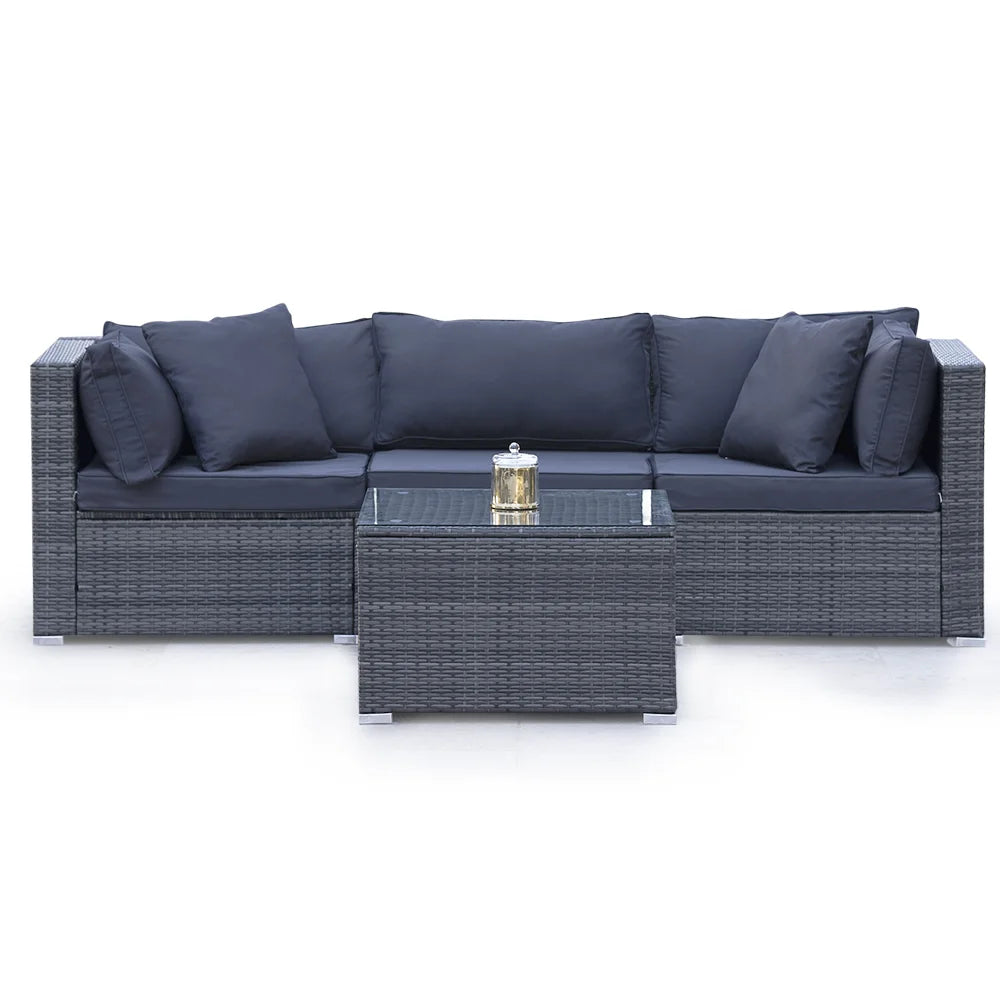 LONDON RATTAN 4 Piece 3 Seater Modular Outdoor Lounge