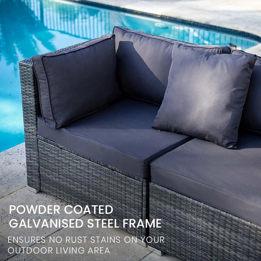 LONDON RATTAN 4 Seater Modular Outdoor Lounge Setting