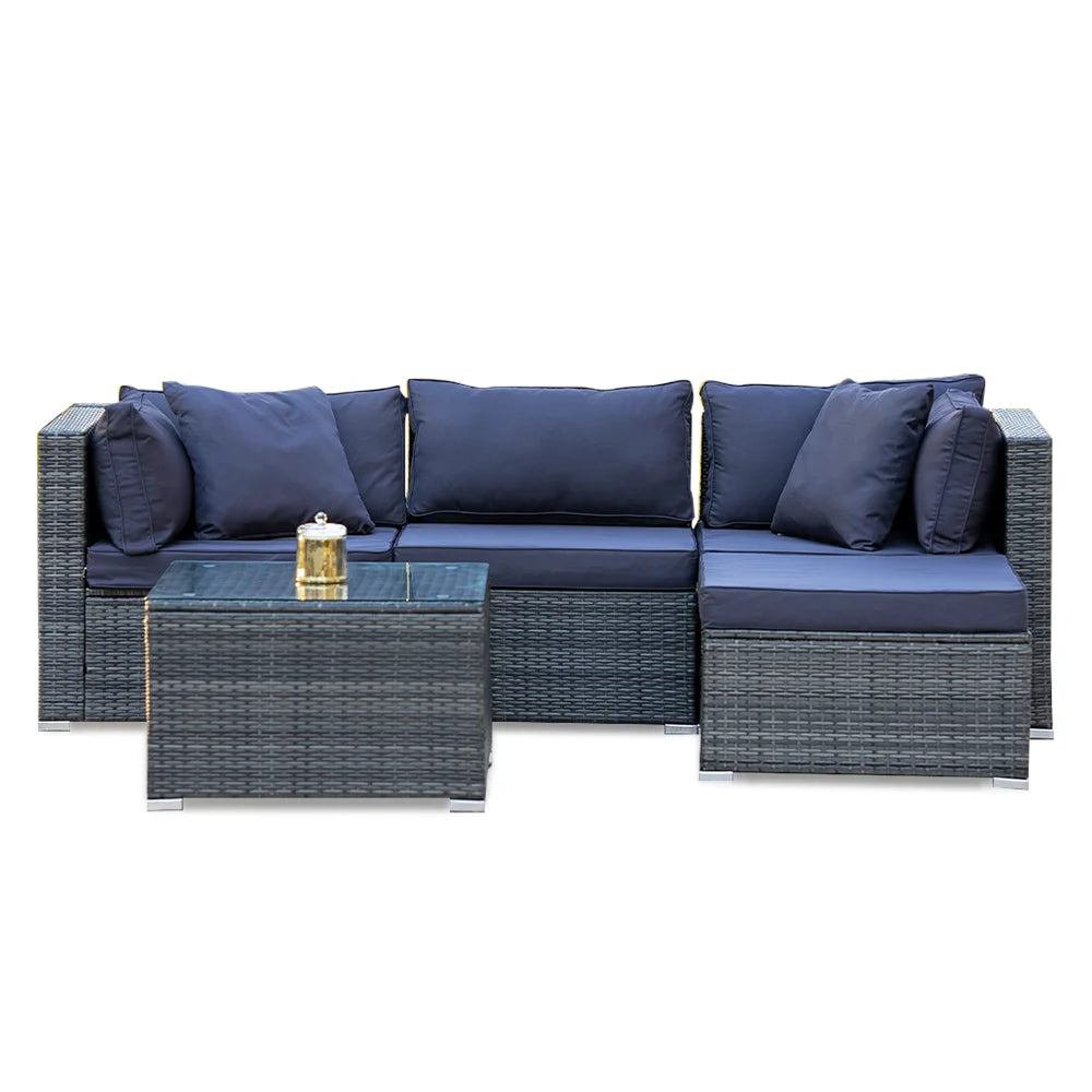 LONDON RATTAN 4 Seater Modular Outdoor Lounge Setting