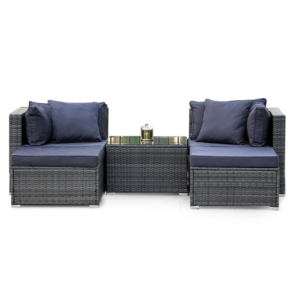 LONDON RATTAN 4 Seater Modular Outdoor Lounge Setting