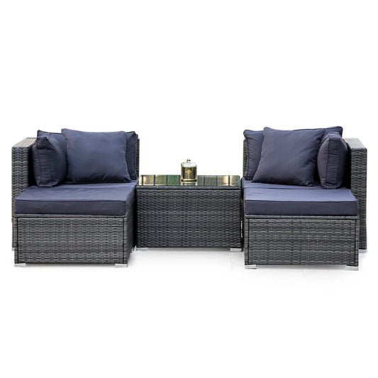LONDON RATTAN 4 Seater Modular Outdoor Lounge Setting