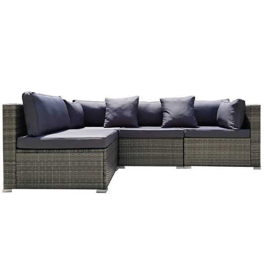 LONDON RATTAN 4 Seater Modular Outdoor Lounge Sofa Setting