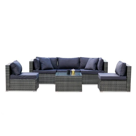 LONDON RATTAN 5 Seater Modular Outdoor Lounge Setting