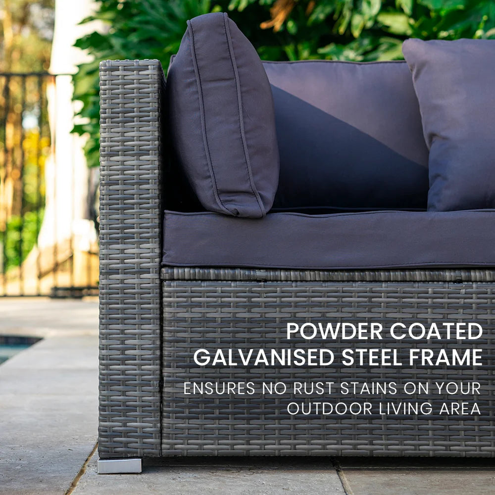 LONDON RATTAN 5 Seater Modular Outdoor Lounge Setting