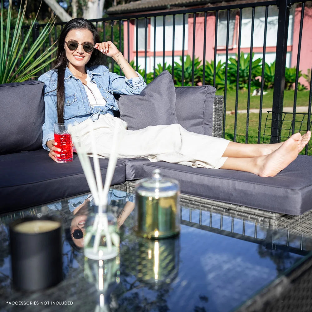 LONDON RATTAN 5 Seater Modular Outdoor Lounge Setting