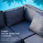 LONDON RATTAN 5 Seater Modular Outdoor Lounge Setting