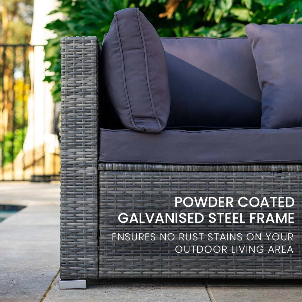 LONDON RATTAN 5 Seater Modular Outdoor Lounge Setting