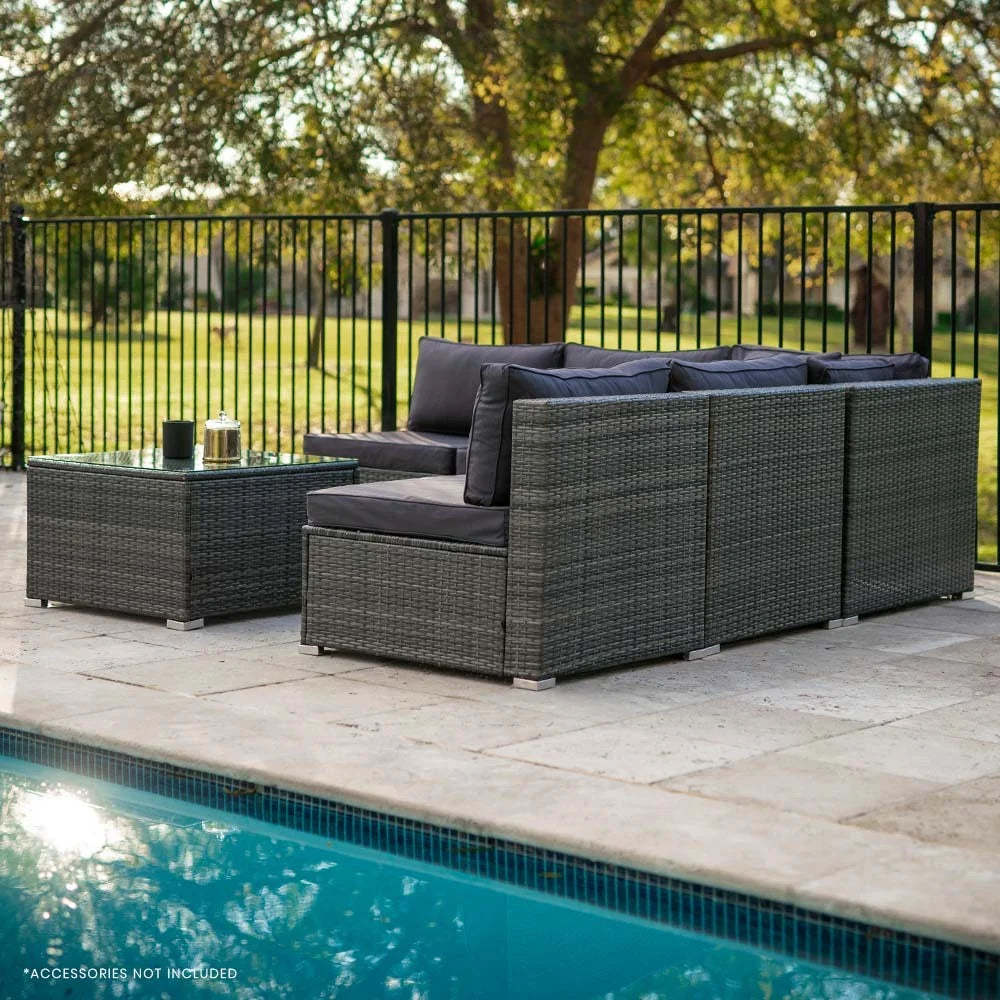LONDON RATTAN 5 Seater Modular Outdoor Setting Lounge