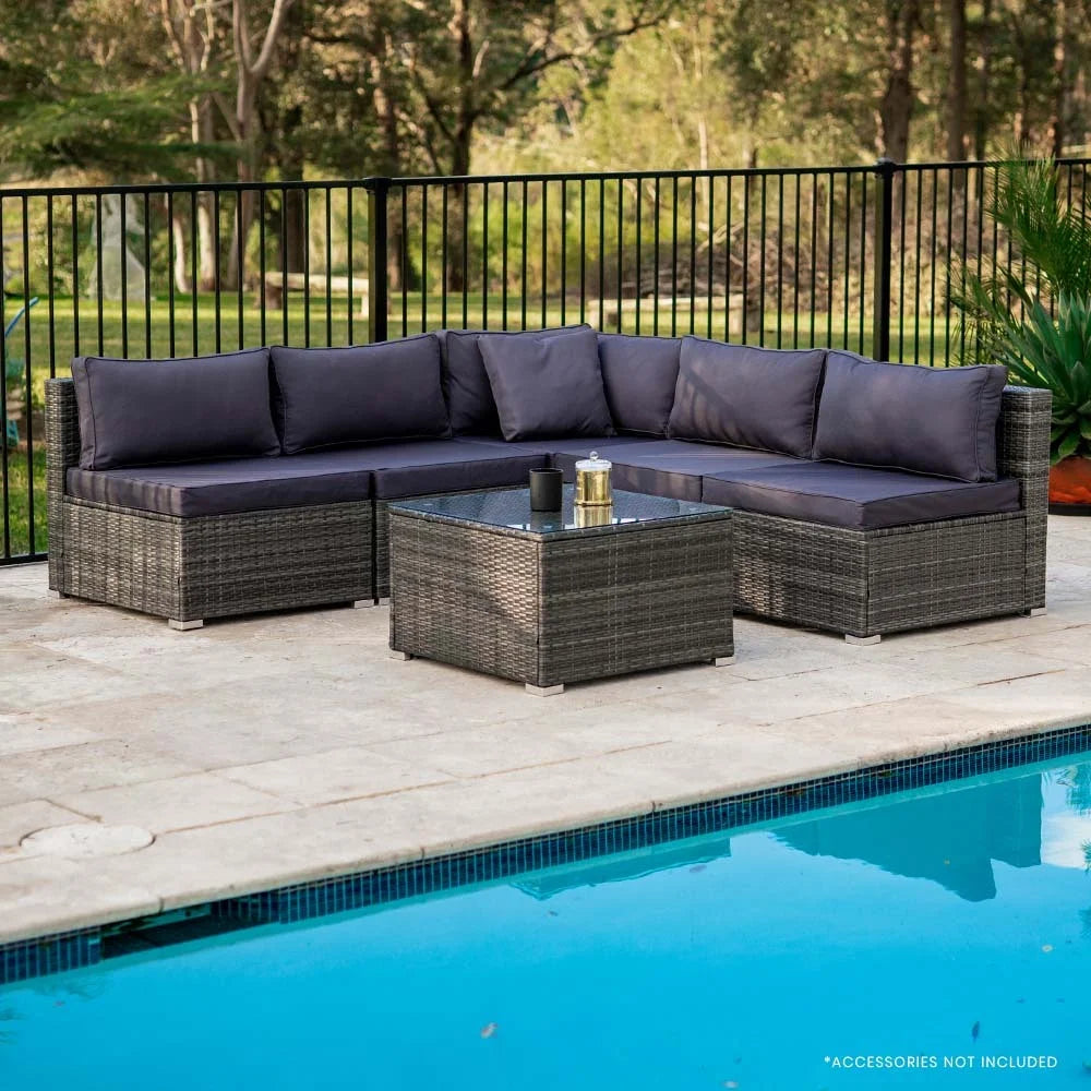 LONDON RATTAN 5 Seater Modular Outdoor Setting Lounge