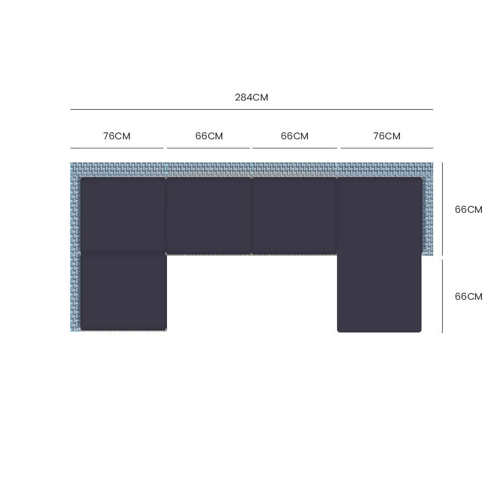 LONDON RATTAN 6 Seater Modular Outdoor Lounge Setting