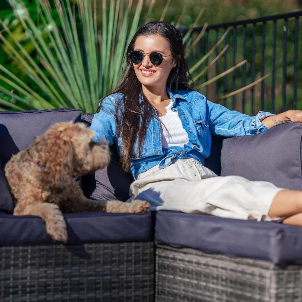 LONDON RATTAN 6 Seater Modular Outdoor Lounge Setting