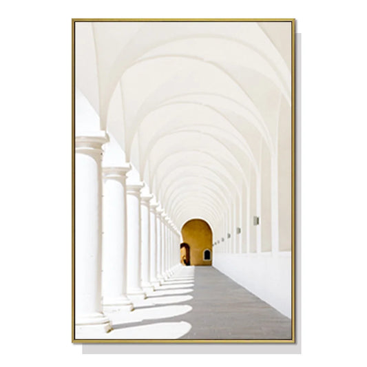 Long Corridor Style A Wall Art - Gold Frame Canvas 60cm x