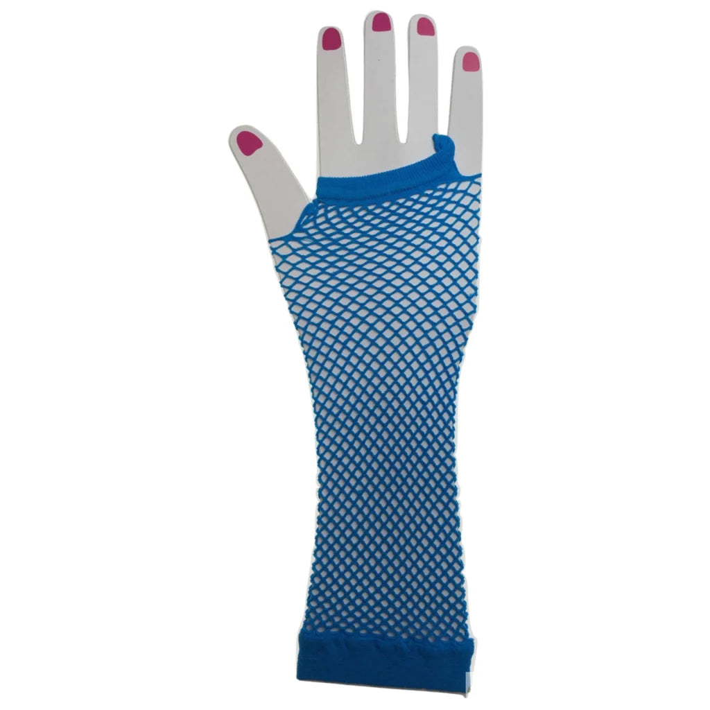 Long Elbow Length Fishnet Gloves Fingerless 70s 80s Womens