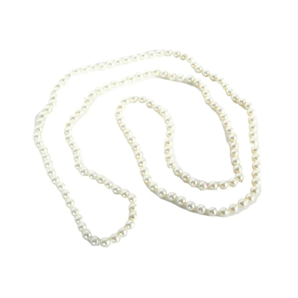 Long Faux Pearl Necklace – 1920s Flapper Costume Accessory