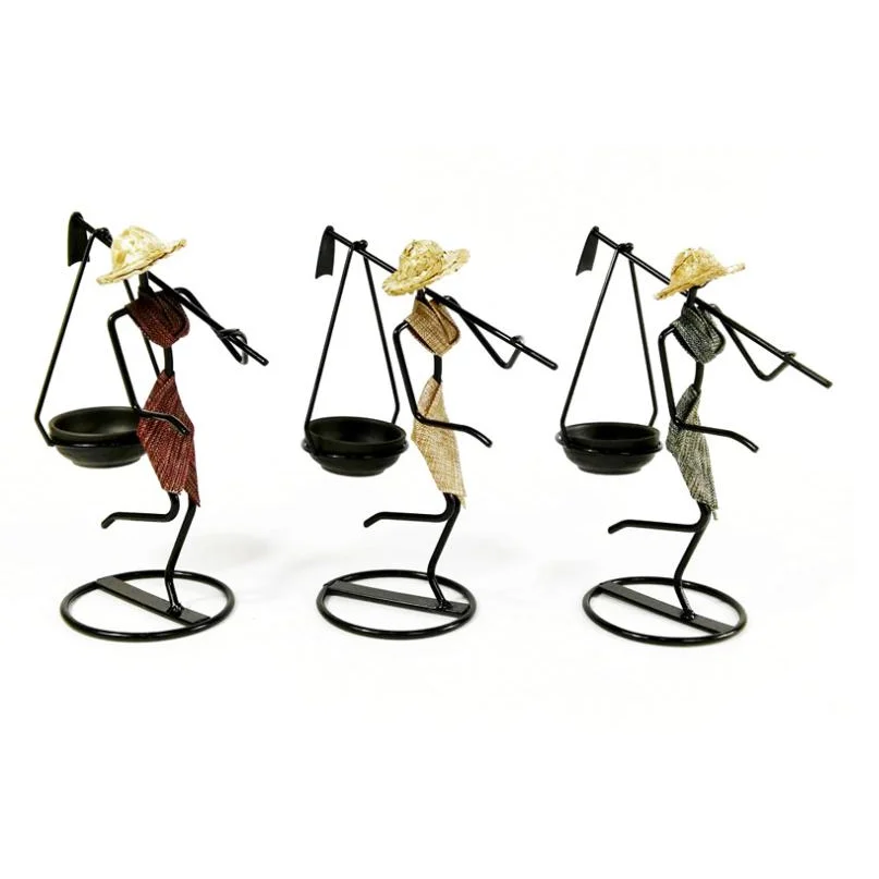 Long Golden Dress Modern Iron Art Candle Holder - Stylish