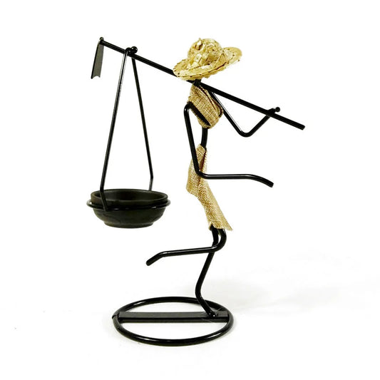 Long Golden Dress Modern Iron Art Candle Holder - Stylish