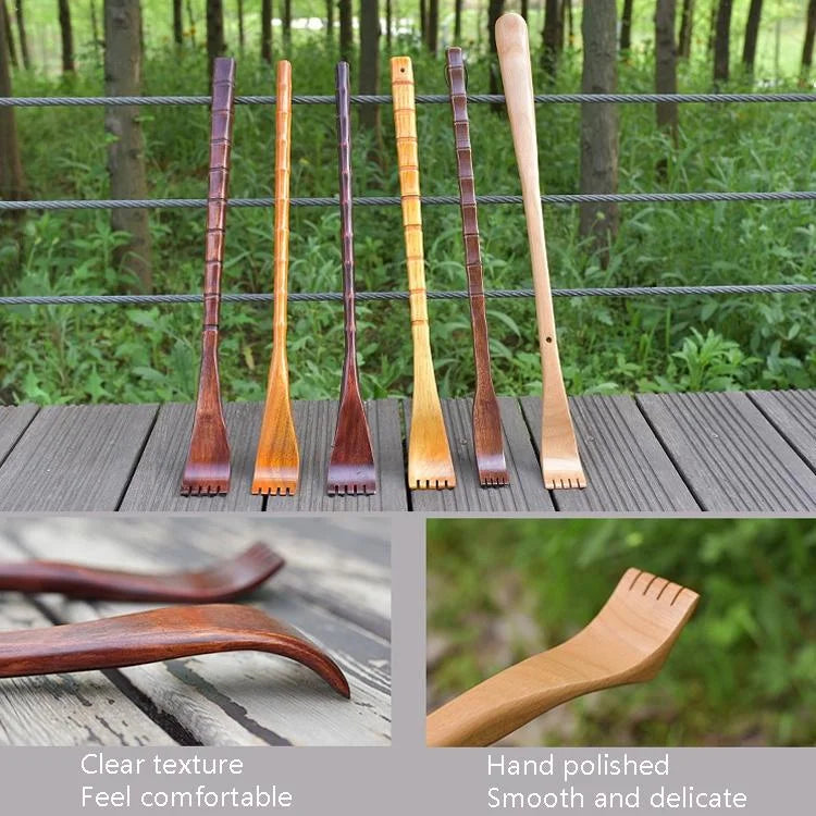 Long Handle Bamboo Back Scratcher Natural Wood Massage Tool