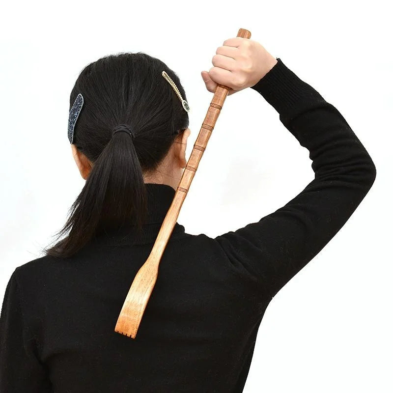 Long Handle Wooden Back Scratcher Dual-Use Massage